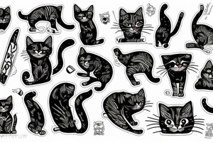 Skateboarding cat tattoo idea