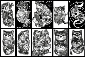 Skateboarding cat tattoo idea