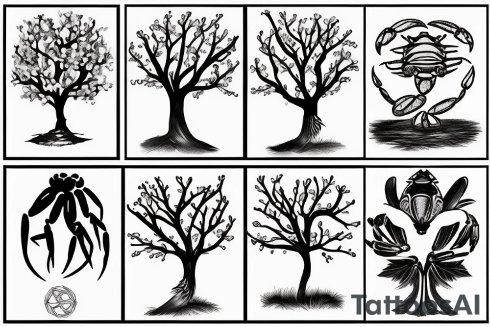 cherry tree and crab tattoo idea