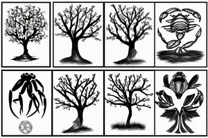 cherry tree and crab tattoo idea