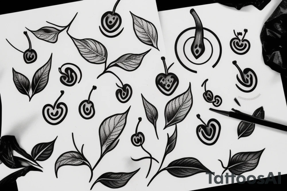 half cherry half sycamore tree tattoo idea
