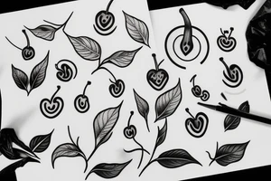half cherry half sycamore tree tattoo idea