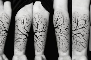 half cherry half sycamore tree tattoo idea