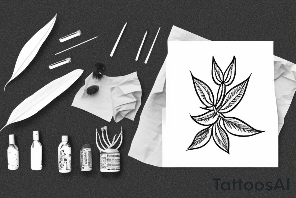 a single kalmia latifolia flower, botanical drawing tattoo idea