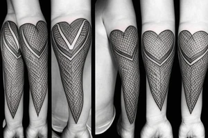 Arrowhead heart hourglass skull tattoo idea