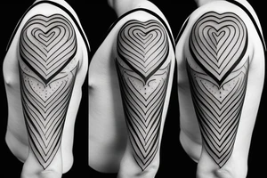 Arrowhead heart hourglass tattoo idea