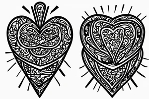 Arrowhead heart hourglass tattoo idea