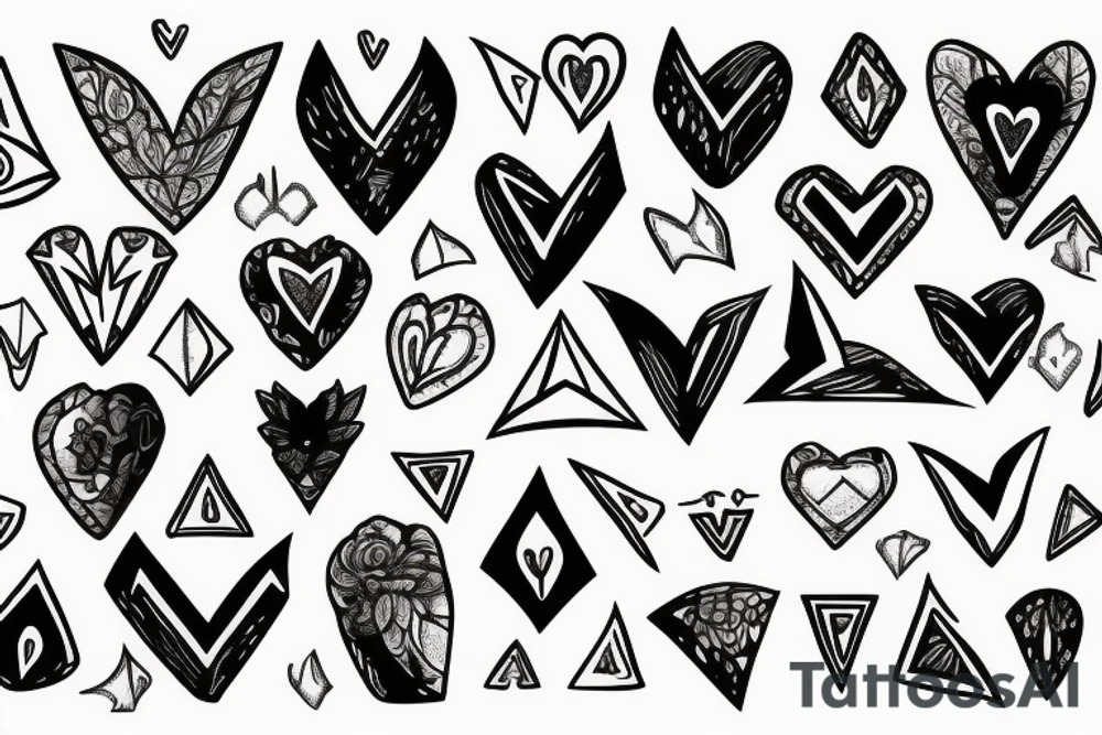 Small heart besides an arrowhead tattoo idea