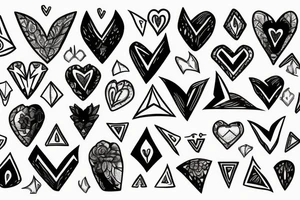 Small heart besides an arrowhead tattoo idea