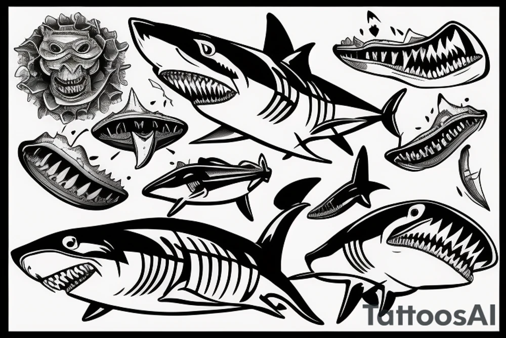 Shark jaws tattoo idea
