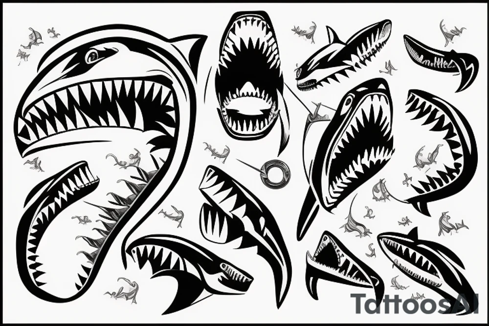 Shark jaws tattoo idea