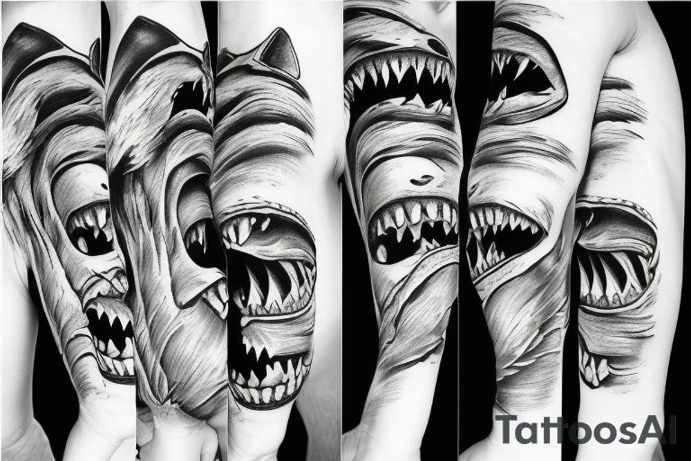 Shark jaws tattoo idea