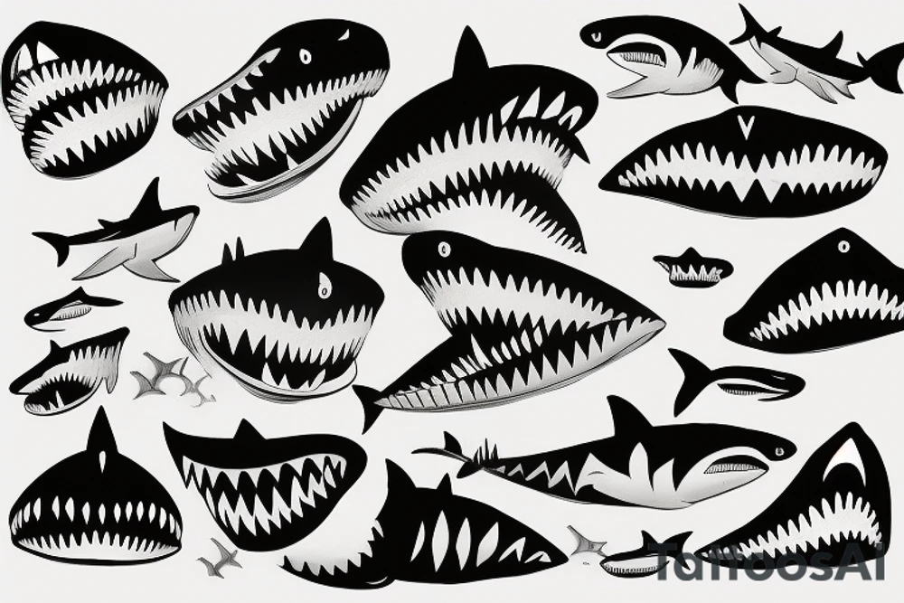 Shark jaws tattoo idea