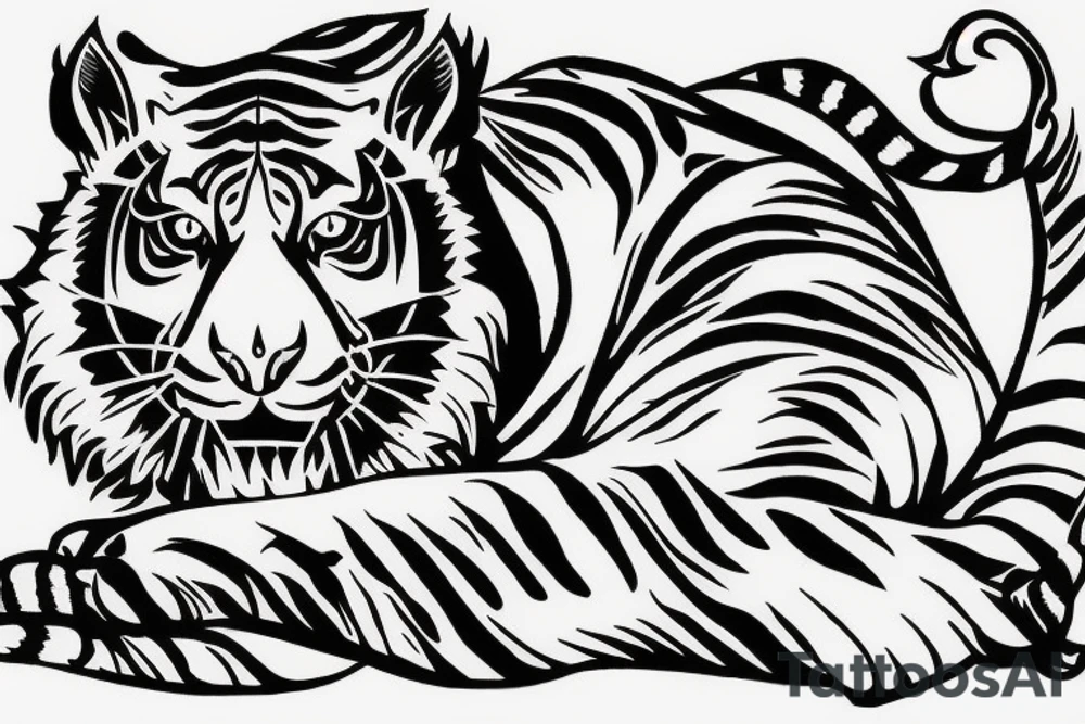 tiger old school tattoo idea