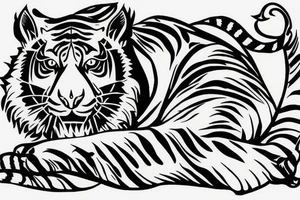 tiger old school tattoo idea