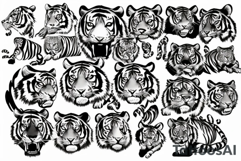 tiger old school tattoo idea