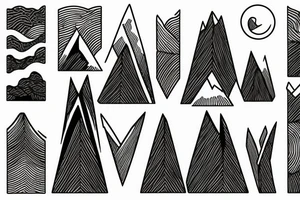 minimalistic mountain and world tattoo idea