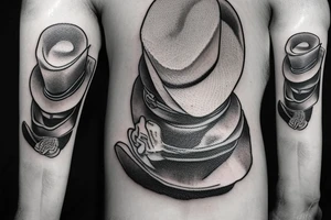 Skeleton with cowboy hat smoking tattoo idea