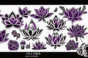 Dark purple lotus flower tattoo idea