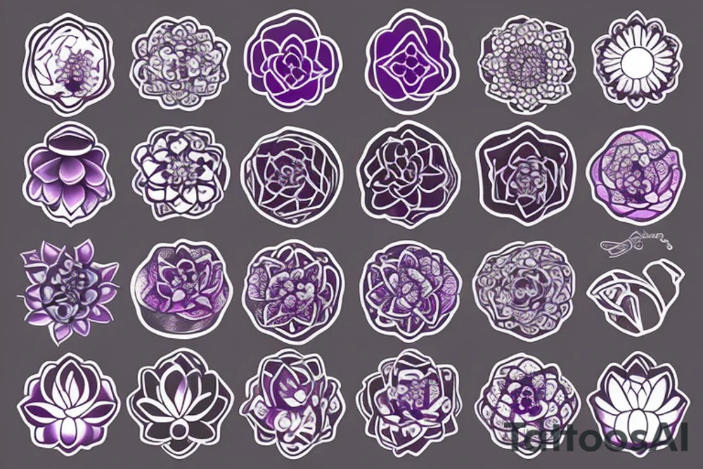 Dark purple lotus flower tattoo idea