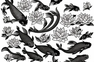 Koi fish with lotus flower tattoo idea