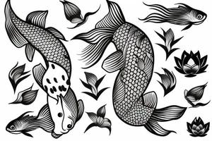 Koi fish with lotus flower tattoo idea