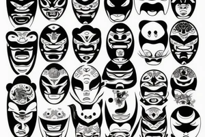 Big japanese traditional mask tattoo idea