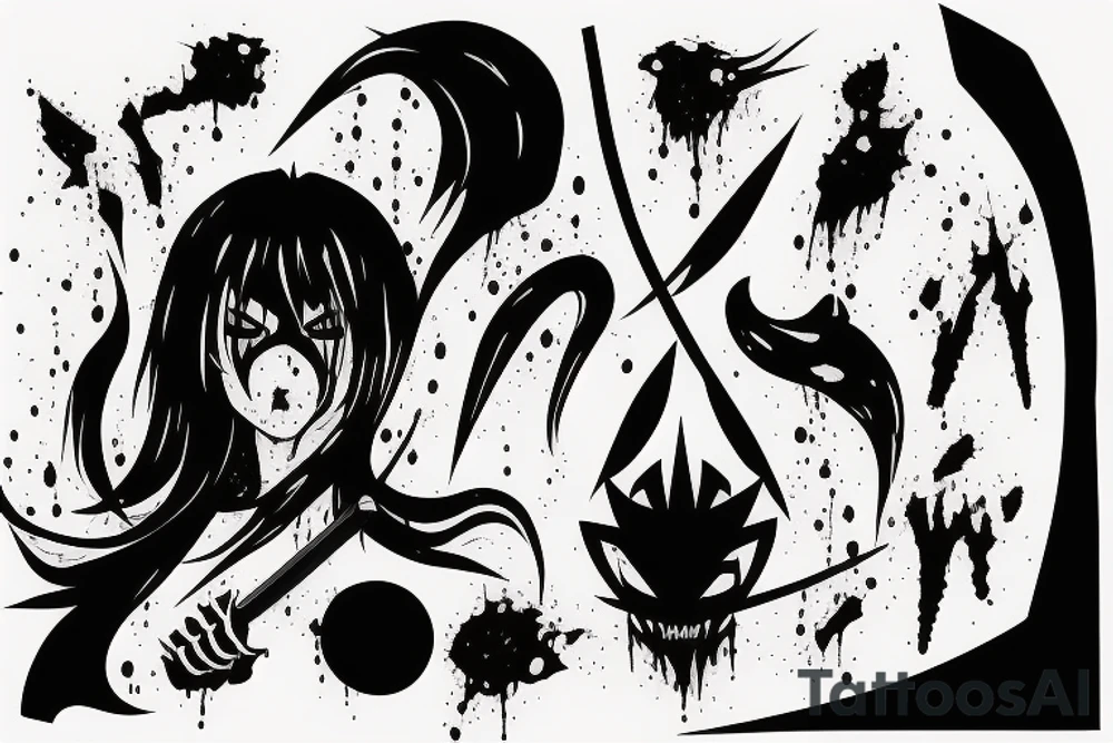 Katana dripping with blood tattoo idea