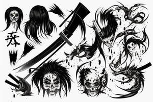 Katana dripping with blood tattoo idea