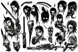 Katana dripping with blood tattoo idea