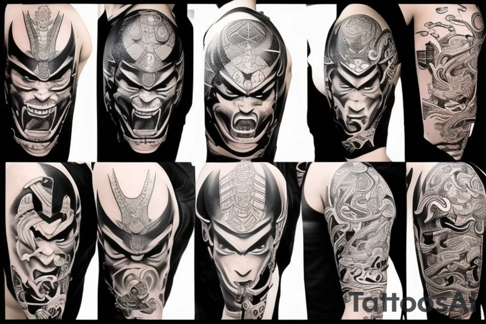 Oni samurai tattoo idea