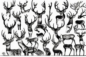 Nature deer animals habitat tattoo idea