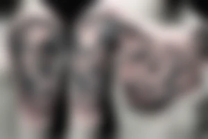 Angels embedded within clouds shoulder tattoo tattoo idea