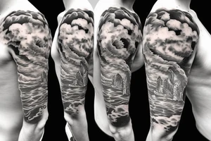 Angels embedded within clouds shoulder tattoo tattoo idea