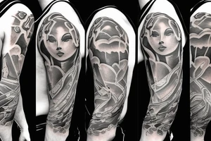 Angels embedded within clouds shoulder tattoo tattoo idea