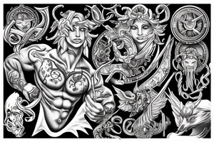Something that goes well with mythological themes and travel to male biceps. tattoo idea