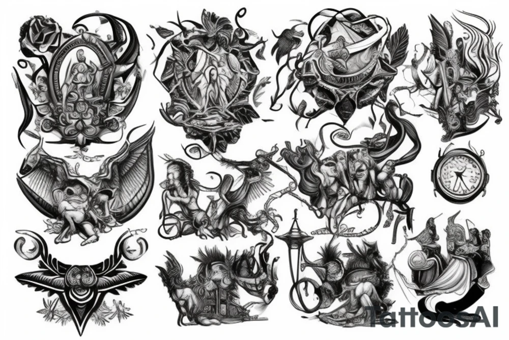 Something that goes well with mythological themes and travel theme to male biceps. tattoo idea