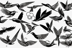 swallow bird sailing tattoo idea