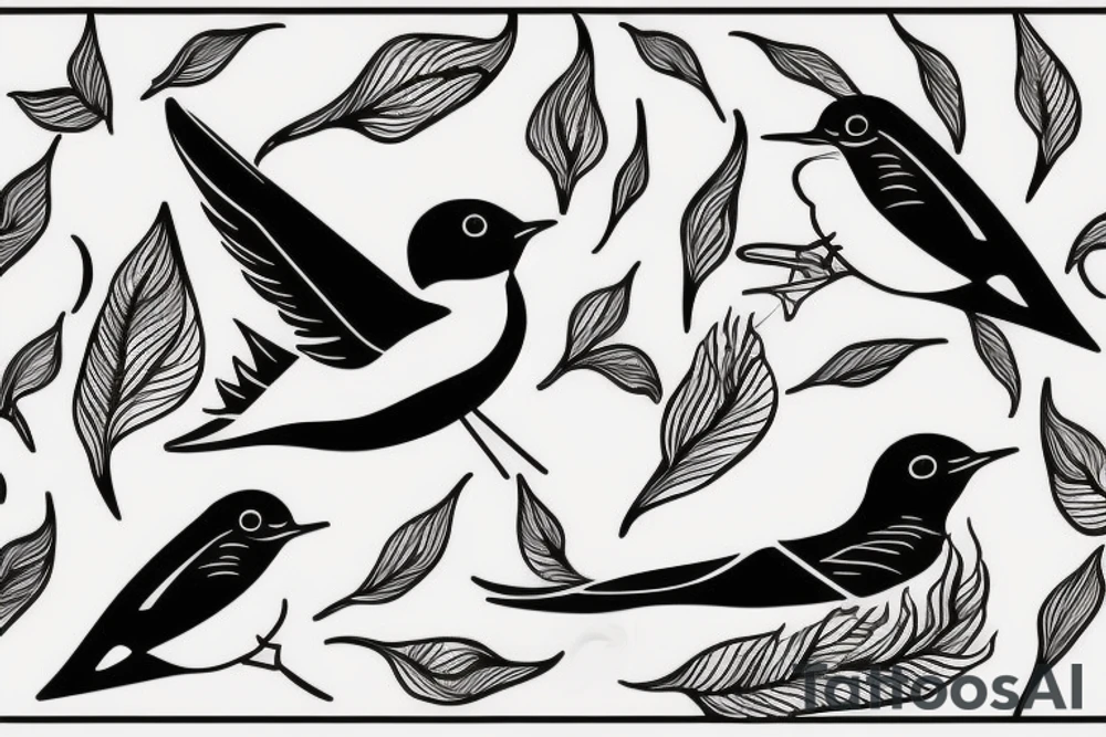 swallow bird sailing tattoo idea