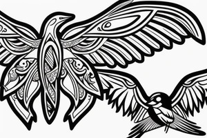 flying swallow traditional tattoo idea