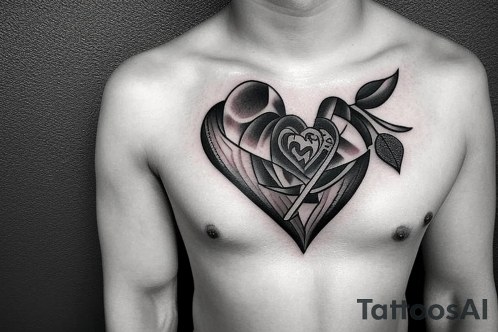 Knife through heart tattoo idea