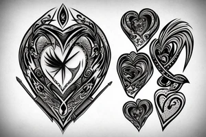 Dagger piercing heart tattoo idea