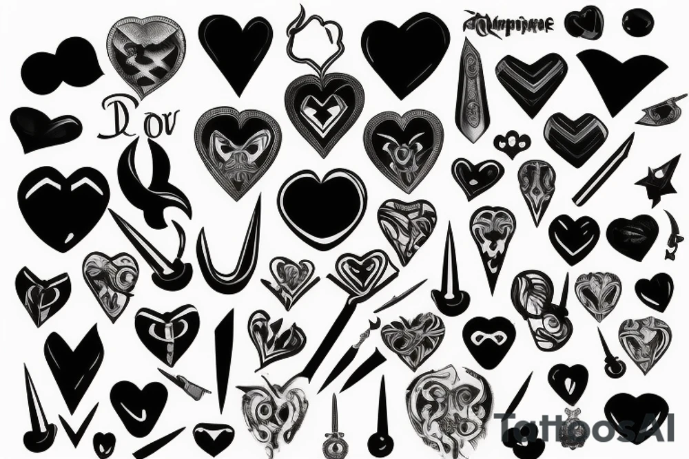 Dagger piercing heart tattoo idea