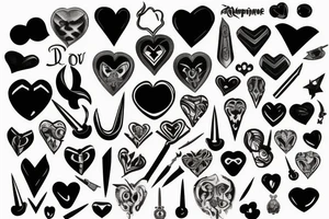 Dagger piercing heart tattoo idea