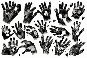 cracked earth with hand reaching out tattoo idea