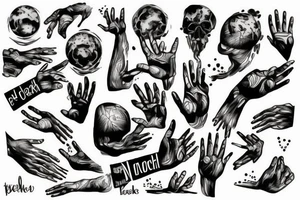 cracked earth with hand reaching out tattoo idea