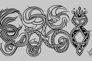 Nordic ouroboros hourglass tattoo idea