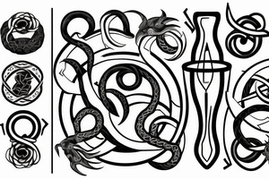 Nordic ouroboros hourglass tattoo idea