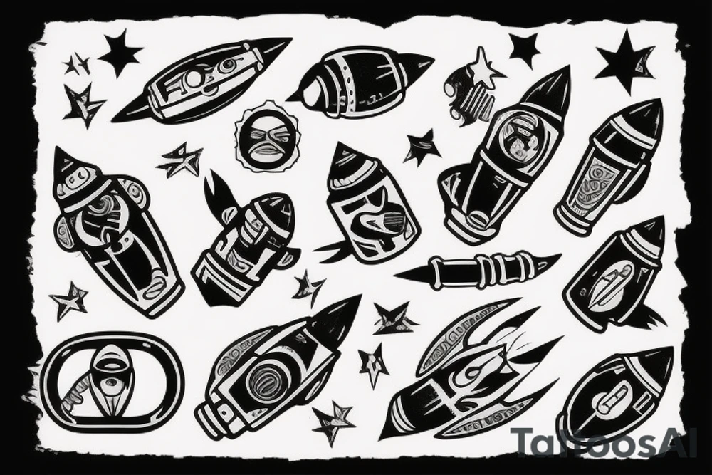 rocket tattoo idea