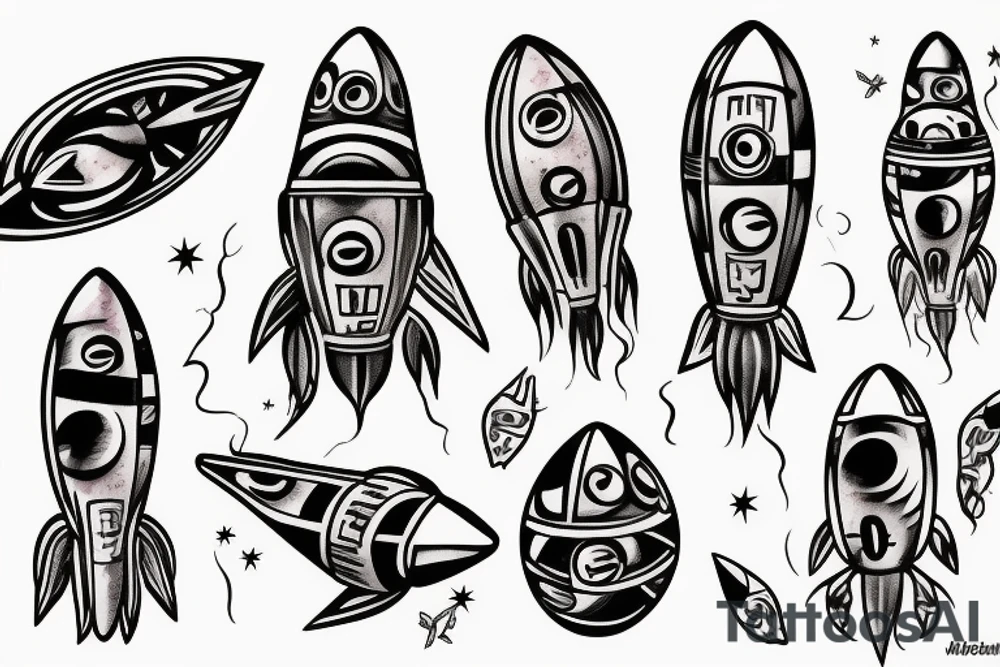 rocket tattoo idea